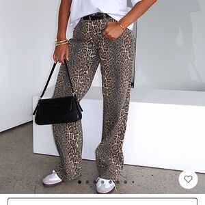 White Fox Cheetah Print Jeans